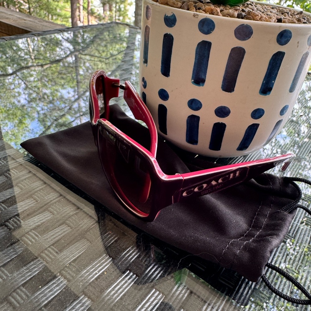 Authentic Coach Women's Dark Pink Sunglasses